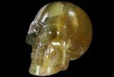 Carved, Yellow/Green/Purple Fluorite Skull - Argentina #78636-2